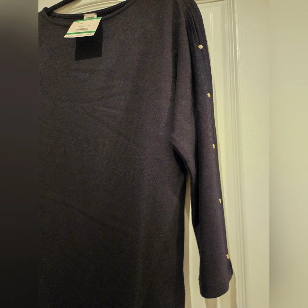Anne Klein Black Crew Neck Sweater - Picture 3 of 6